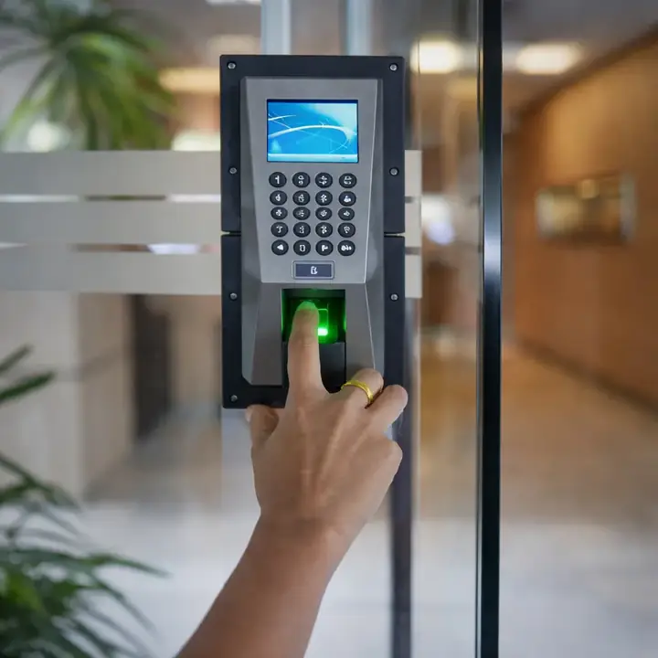Fechadura eletrônica digital sendo acionada por senha