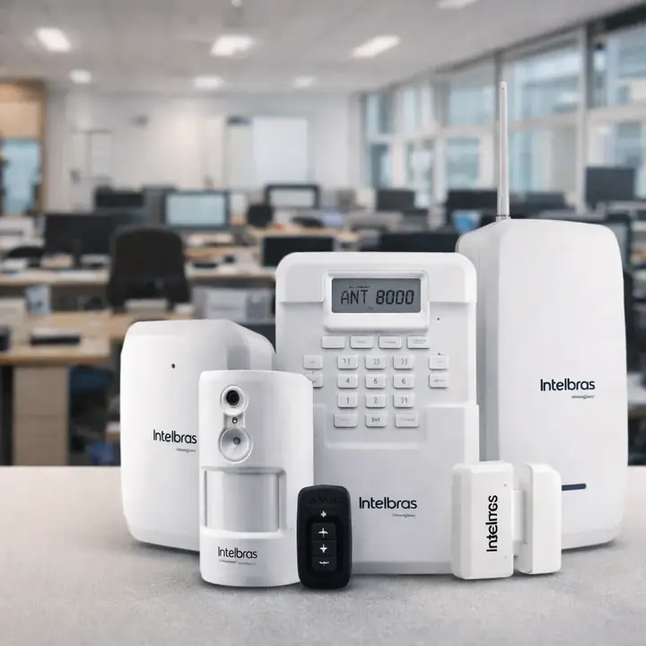 Kit de central de alarme com sensores e controle